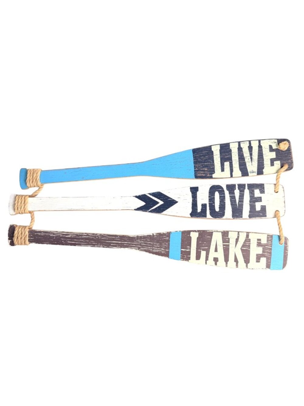 Rustic Wooden Paddle Wall Decor – "Live Love Lake" Nautical Sign